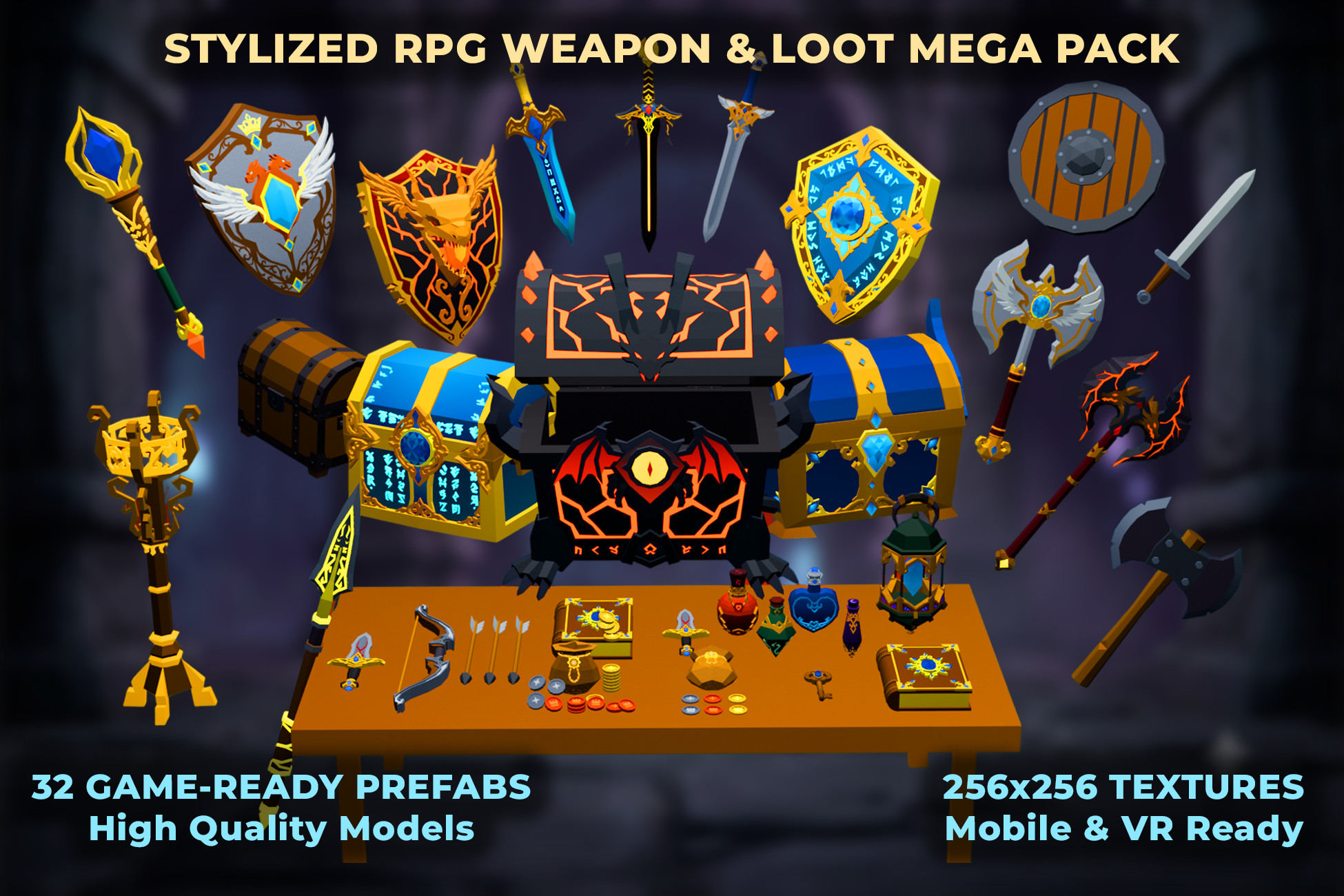 Stylized Fantasy RPG Weapon & Loot Mega Pack