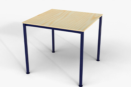 Modern Light Wood Square Table Asset