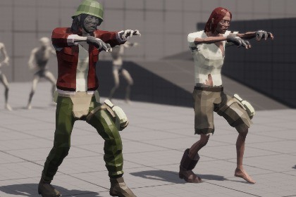 Zombie 01 | Modular Low-Poly Undead Character