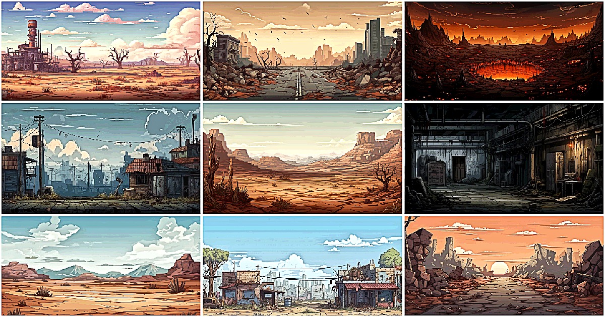 Apocalypse Ramp Pixel BACKGROUND - Pixel Post Apocalyptic 2 | 2D 环境 | Unity Asset Store