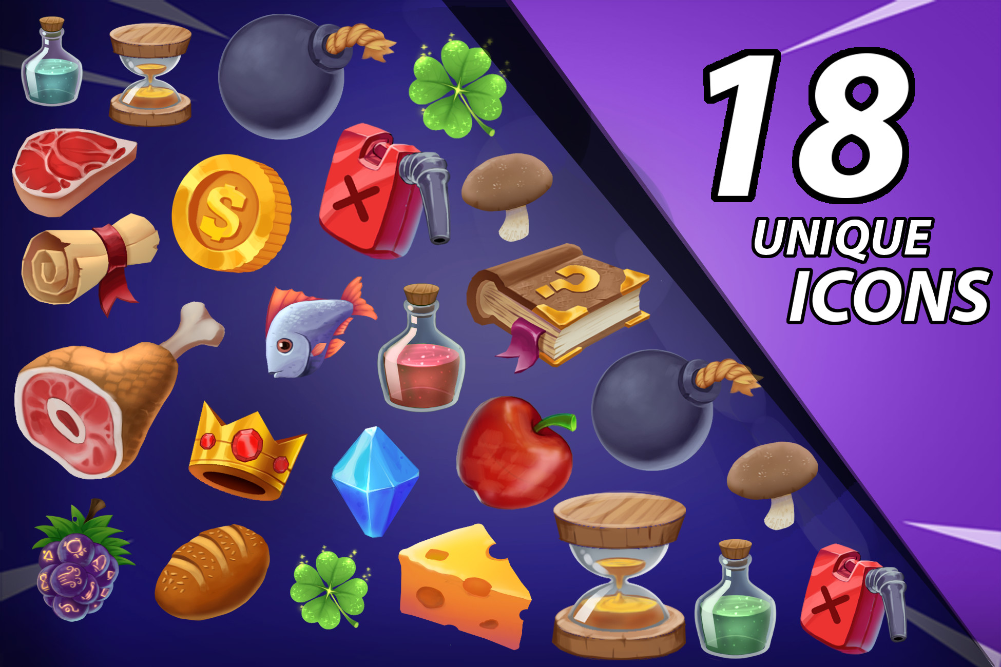 2D ITEMS SET - HANDPAINTED | 2D Icons | Unity Asset Store