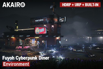 Fuyoh Cyberpunk Diner Environment