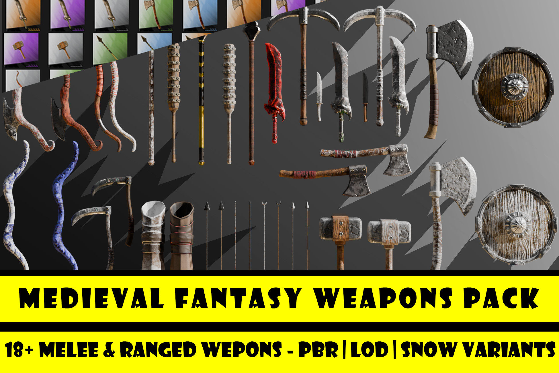 Medieval Fantasy Weapons Pack β Melee & Ranged | 3D Weapons | Unity ...