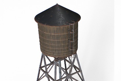 Old and rusty water tower