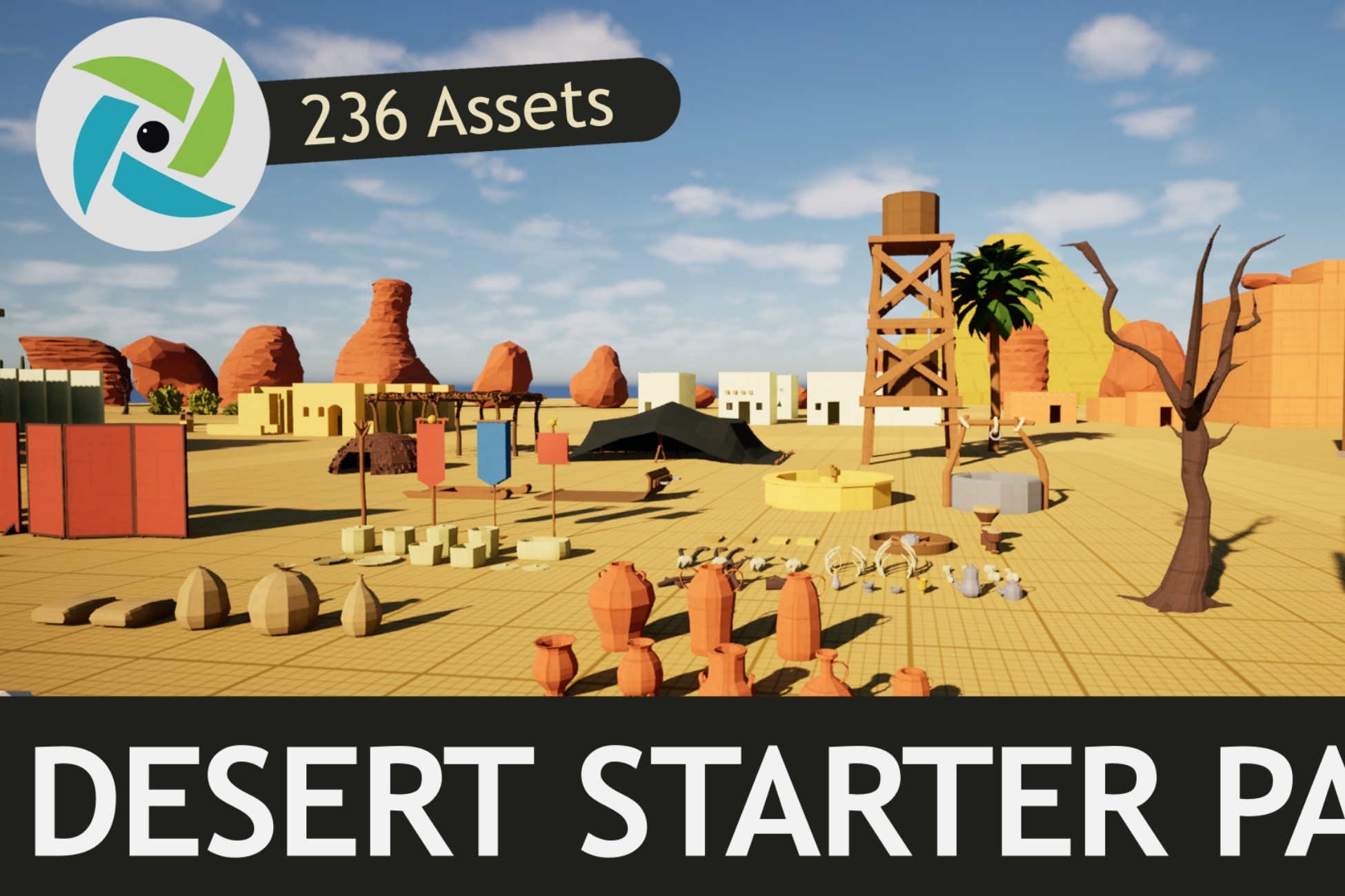 Desert Blockout Kit – 236 Modular Assets | Villages, Temples & Open Worlds