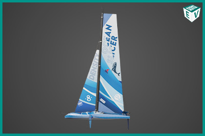 Yacht Hydrofoil Sailing Boat Blue URP HDRP Textures