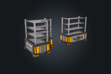 SCI-FI Shelving V1 - Futuristic | Game Ready PBR | Built-In & URP Compatible