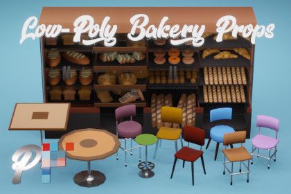 Low-Poly Bakery Props