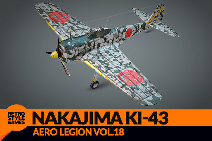 Nakajima Ki-43 Hayabusa WW2 Fighter Airplane - Low Poly 3D Model