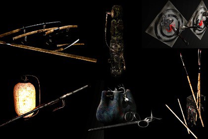 Traditional Japanese Dark Weaponry Set