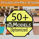 Low-Poly Furniture Kit – Stylized Wooden Set