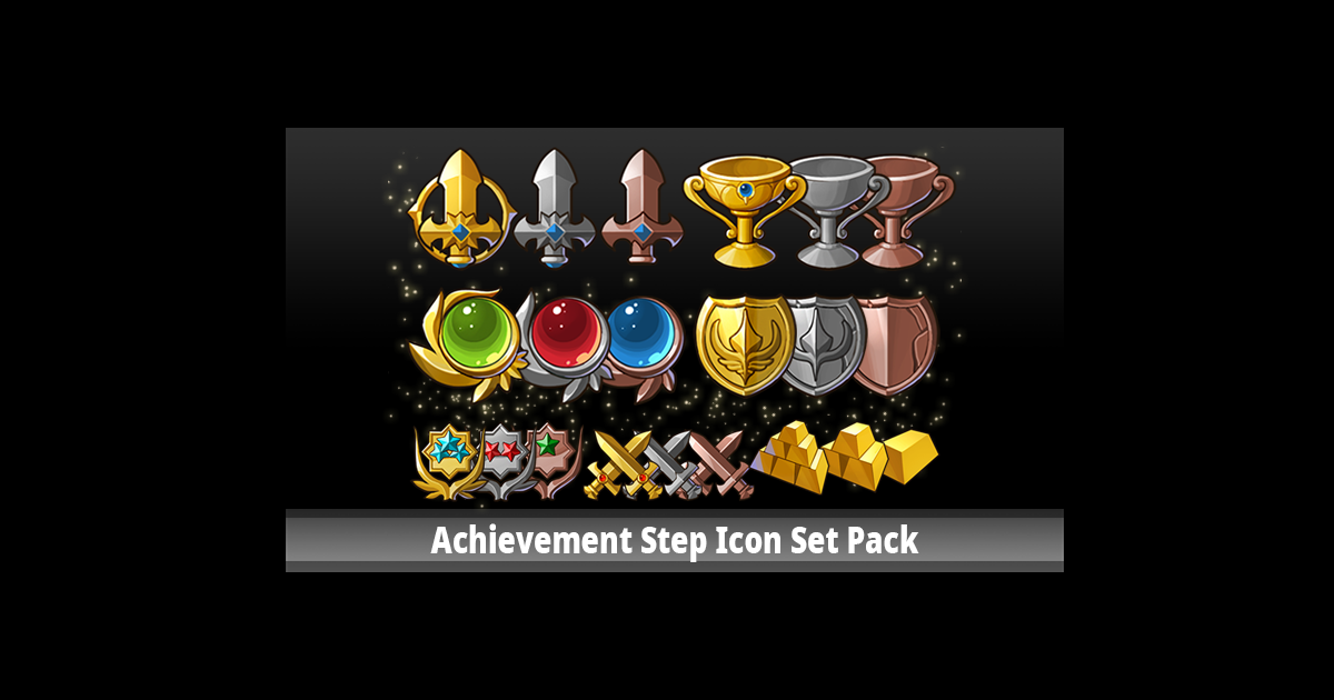 Finished Icon Unity Achievement Step Icon Set Pack | 2D Icons | Unity Asset Store