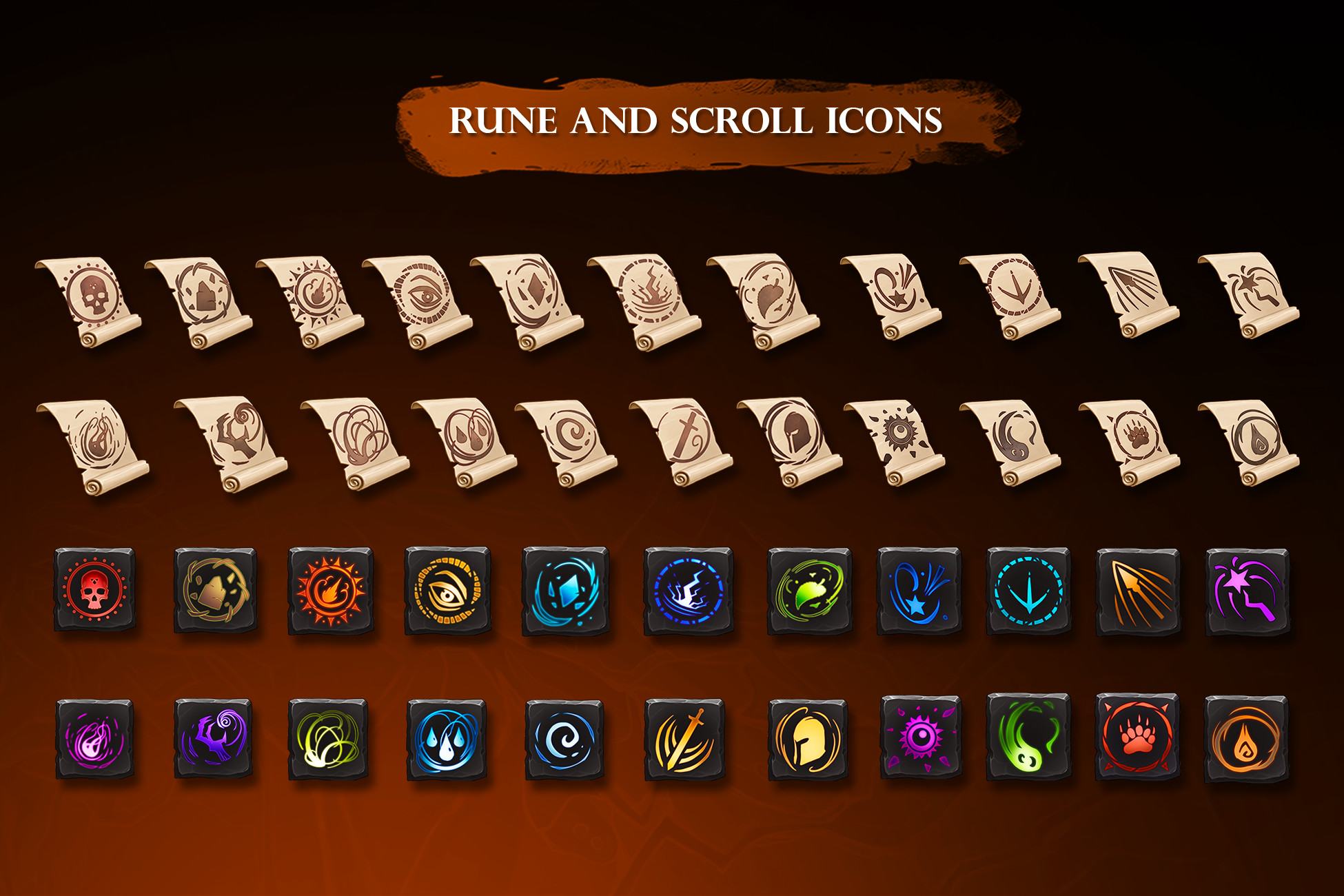 Rune and Scroll Icons | 2D Icons | Unity Asset Store