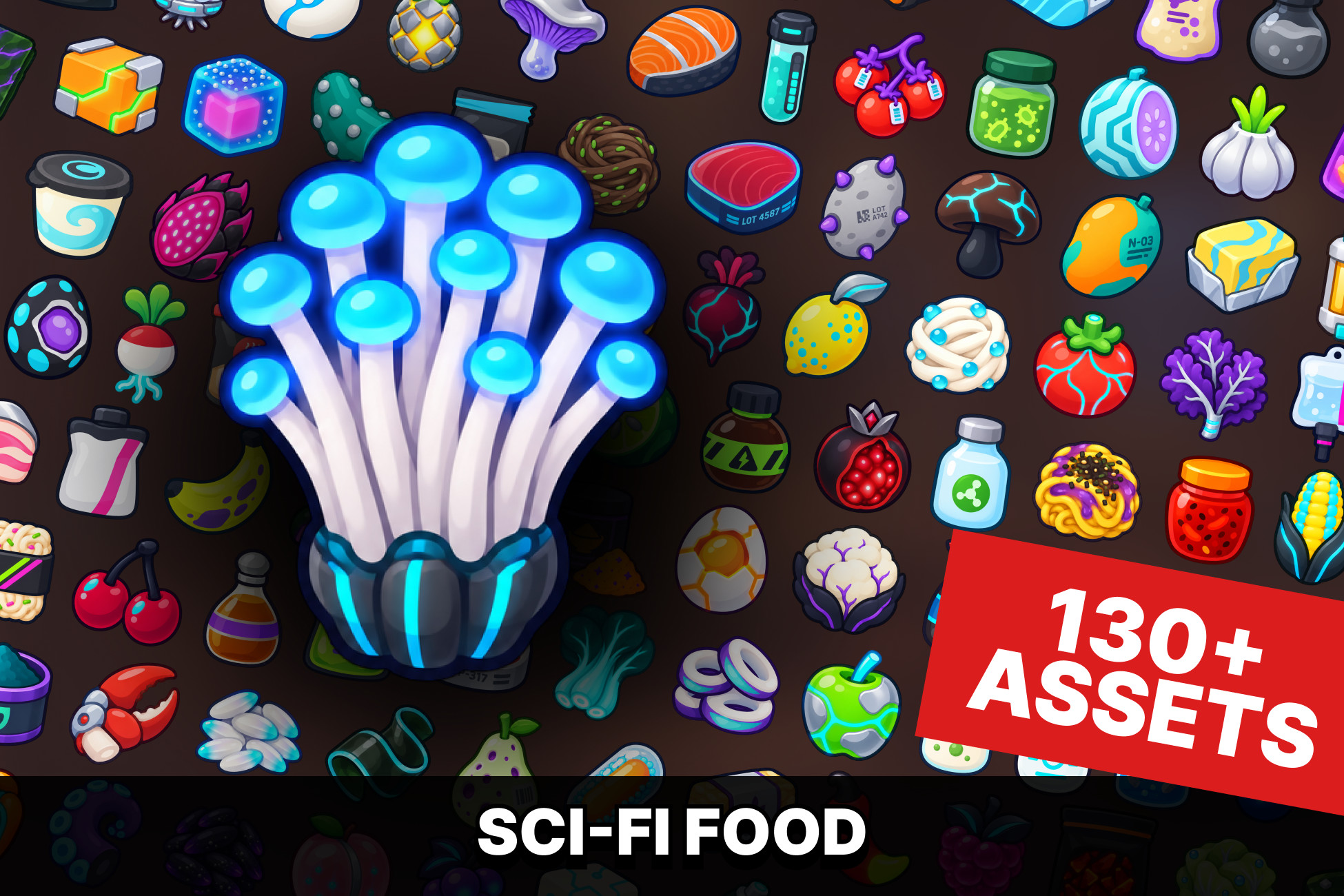 Sci-Fi Food Biotechnology Mutant Crops Alien Agriculture Icons Pack