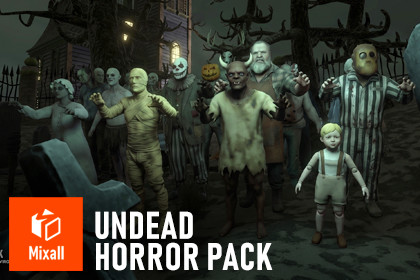 Undead Horror Pack: 17 Characters + 3 Haunted Environments