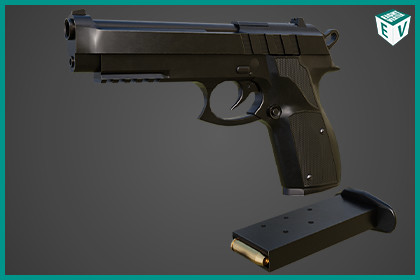 Pistol 01 Black URP HDRP Textures