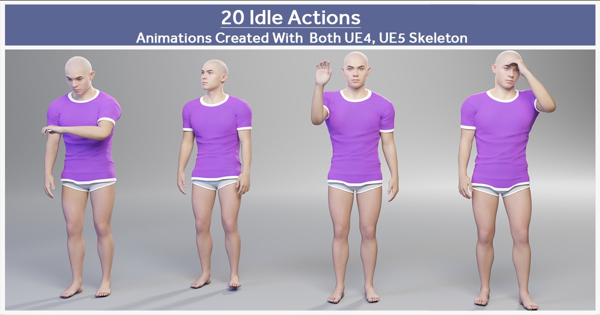 20 Idle Actions | 3D Animations | Unity Asset Store