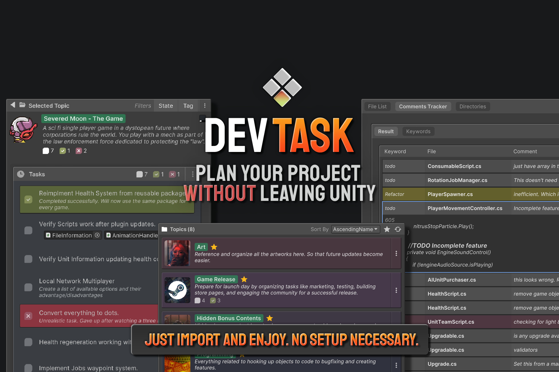 DevTasks - Offline Project Manager | Utilities Tools | Unity Asset Store