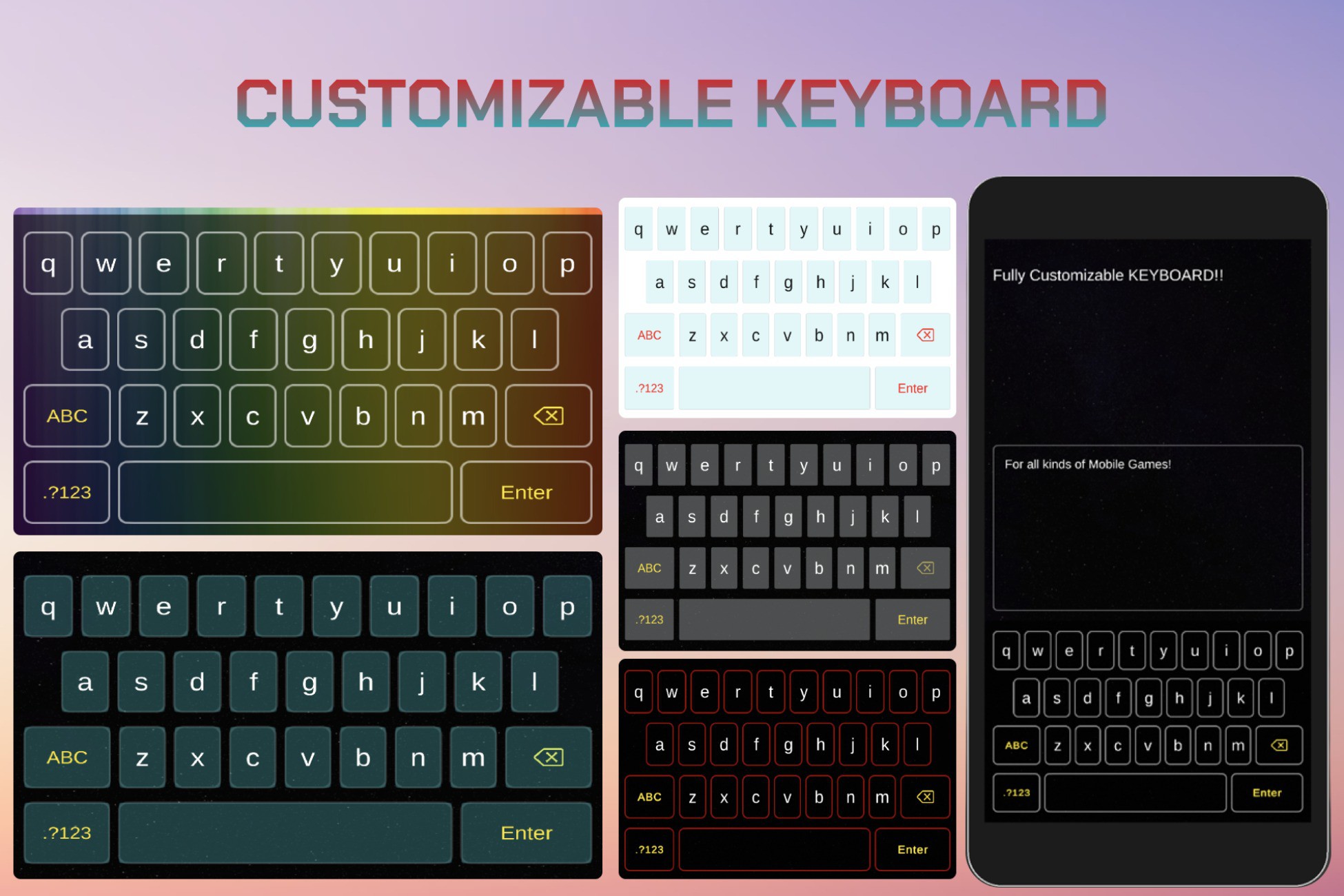 Responsive Keyboard - Mobile Games (Customisable) | Input Management ...