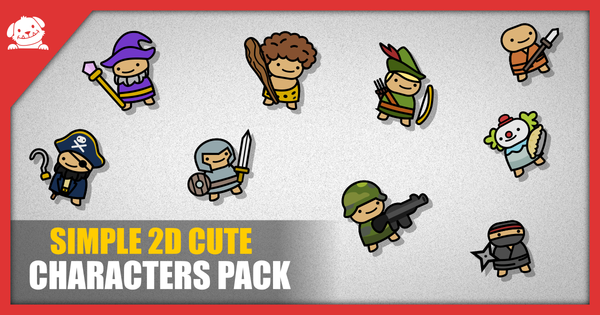 Free Simple 2D Cute Characters Pack (9 Characters + SVG + Prefabs) | 2D ...