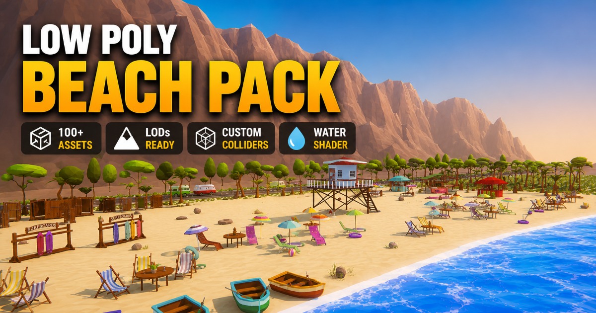 Low Poly Beach Pack - Mini World Studio | 3D Environments | Unity Asset ...