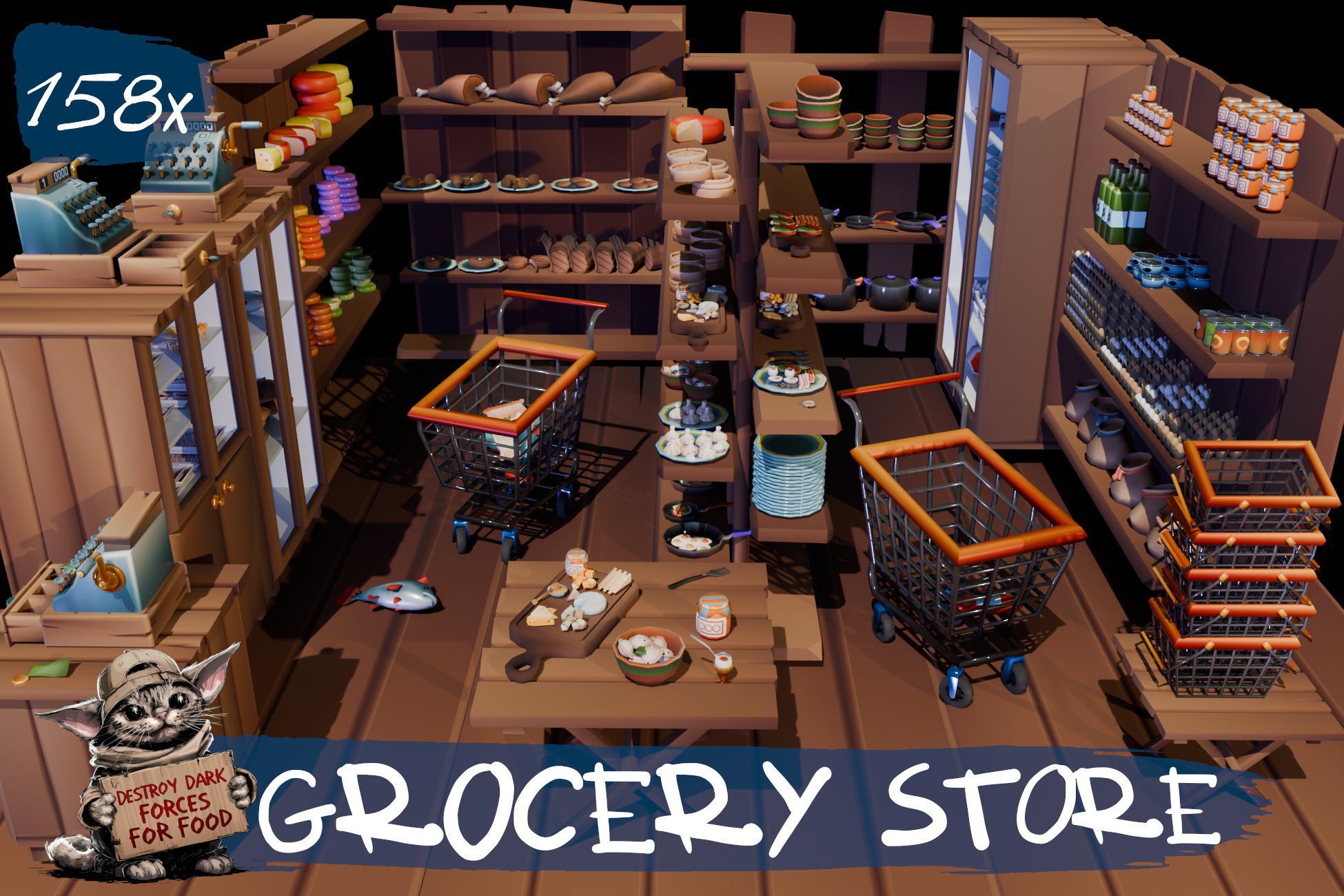 Low-poly grocery store | 3D Props | Unity Asset Store