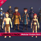 LowpolyPack_Modular Human Hero