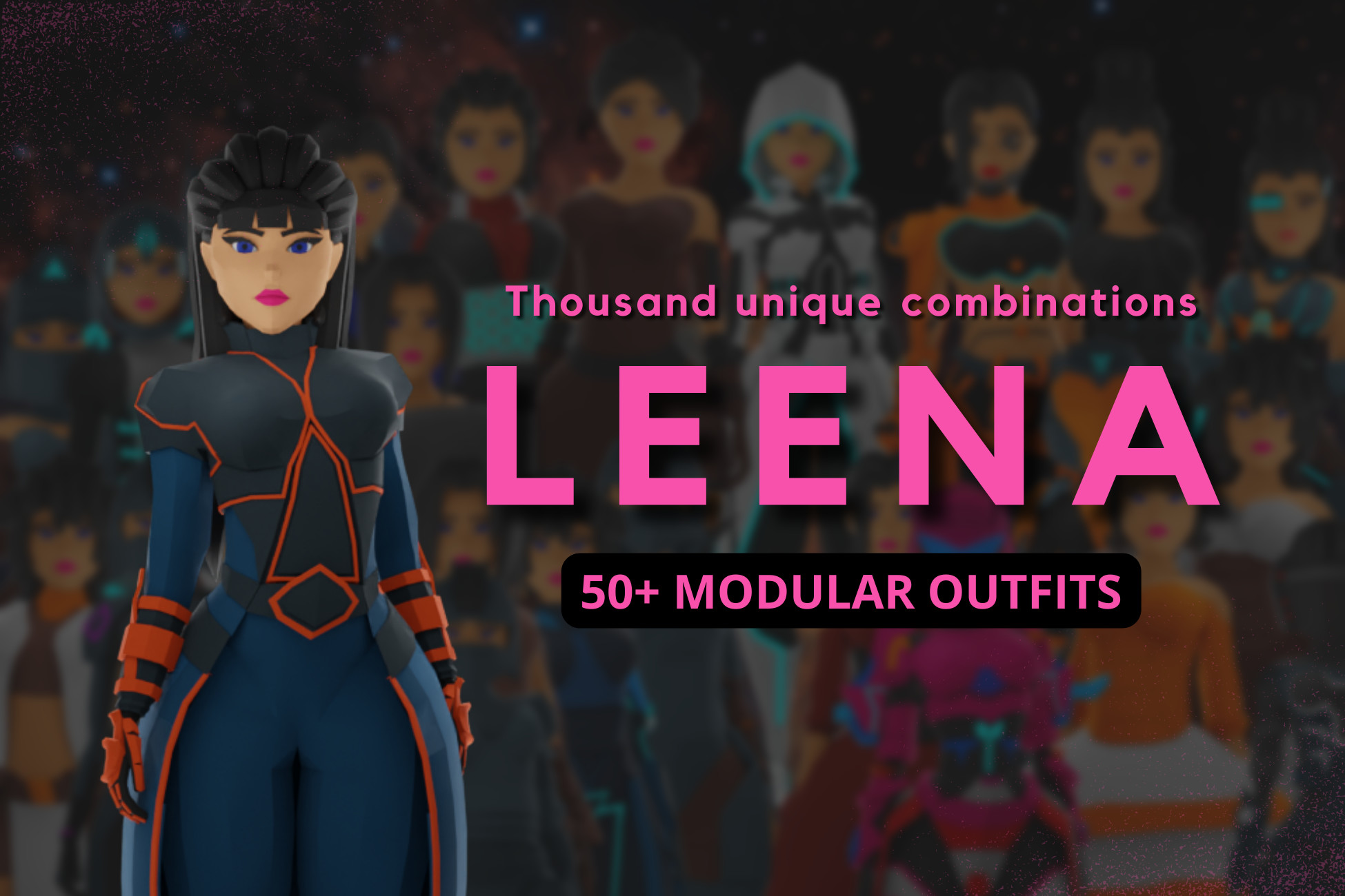Unity Polygon Character Leena - Polygon Modular Character Pack | 3D Characters | Unity Asset Store