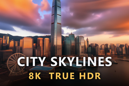 City Skylines Dusk to Night - 8K True HDR Skyboxes (URP, HDRP)