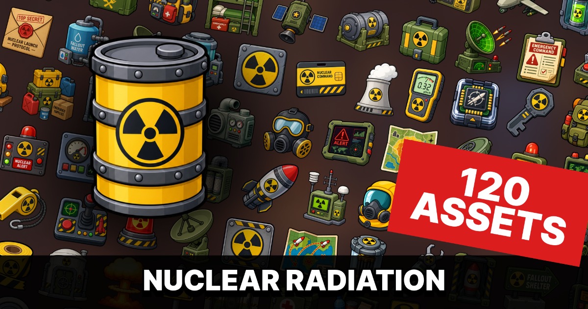 Nuclear Radiation Bunker Emergency Hazard Icons Pack by Neprosto Assets