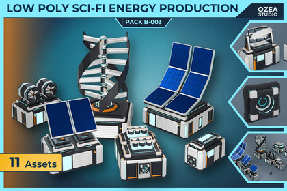 Low Poly Sci-Fi Energy Production Pack B-003
