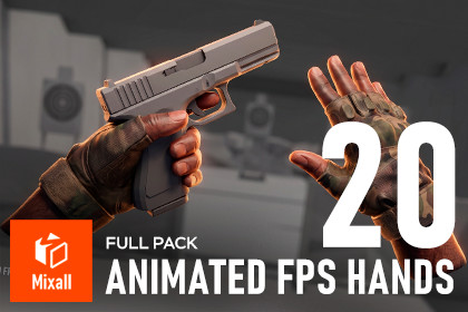 20 Animated FPS Hands - Full Pack