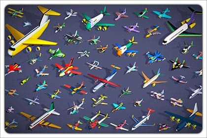 55 Air Vehicle Mega Pack - Toon Air Field - Sky Force Collection - Stylized Set