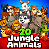20 Jungle Animals - 2D Animated Character