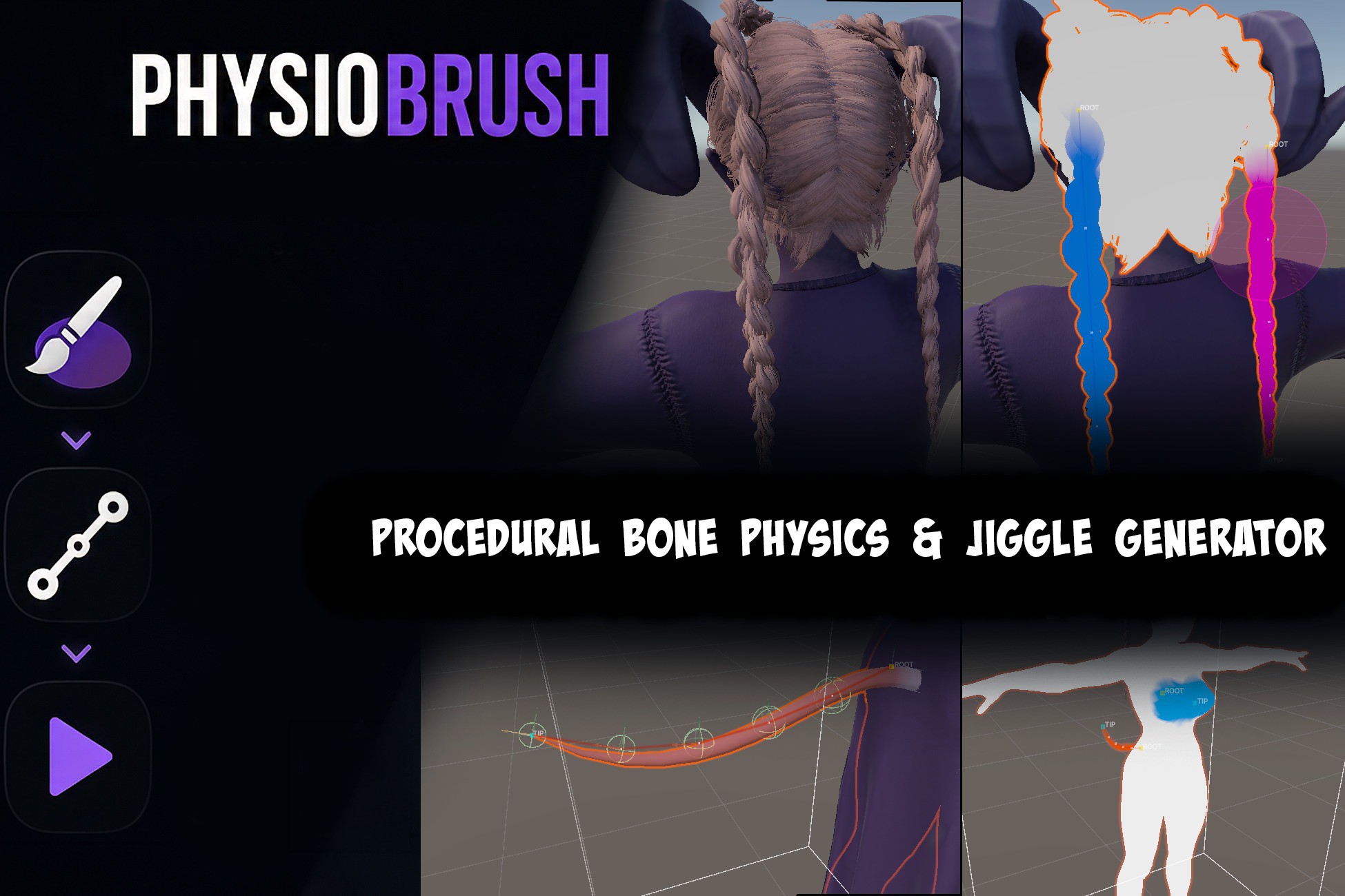 PhysioBrush: Procedural Bone Physics & Jiggle Generator