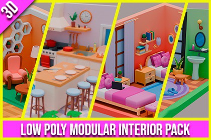 Low Poly Modular Interior Pack