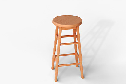 Round Wood Bar Stool
