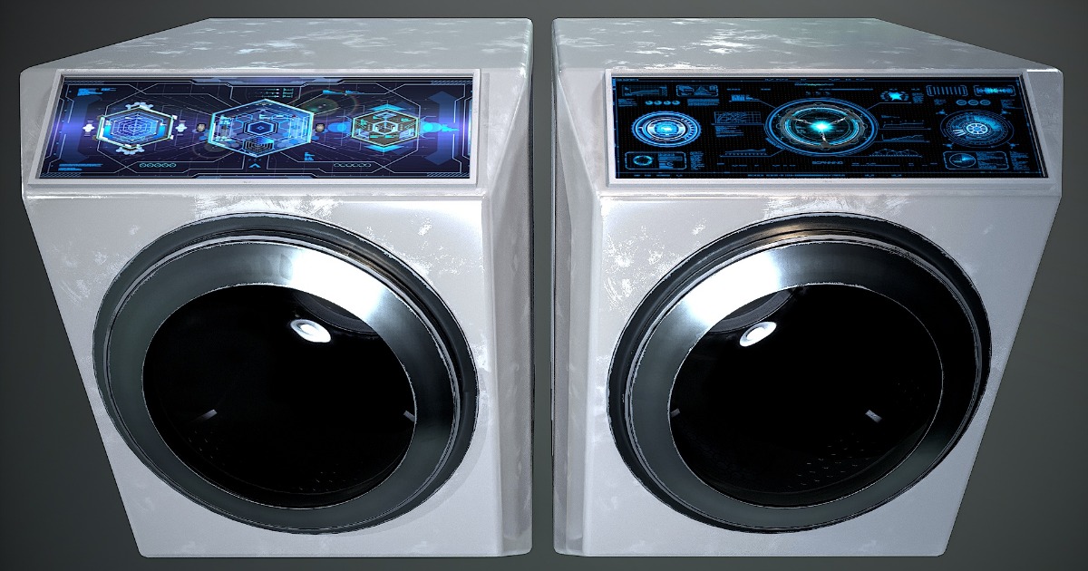 Interdimensional Washing Machine Futuristic Washing Machine & Dryer – Sci-Fi Laundry Appliances | 3D ...