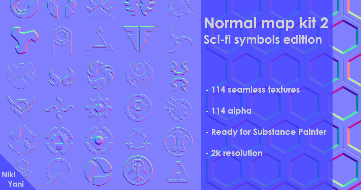 Normal map kit 2 Sci-fi symbols edition | 2D 瓦片 | Unity Asset Store