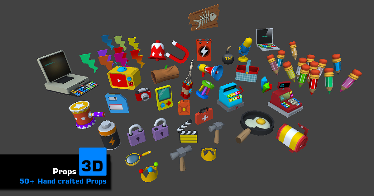 3D Icons Pack - Low Poly | 3D 소품 | Unity Asset Store