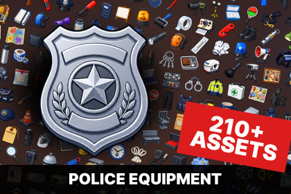 Police Equipment Forensics Investigation Security Patrol Icons Pack