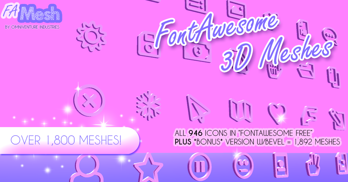 FAMesh - 3D Meshes for FontAwesome | 3D Props | Unity Asset Store