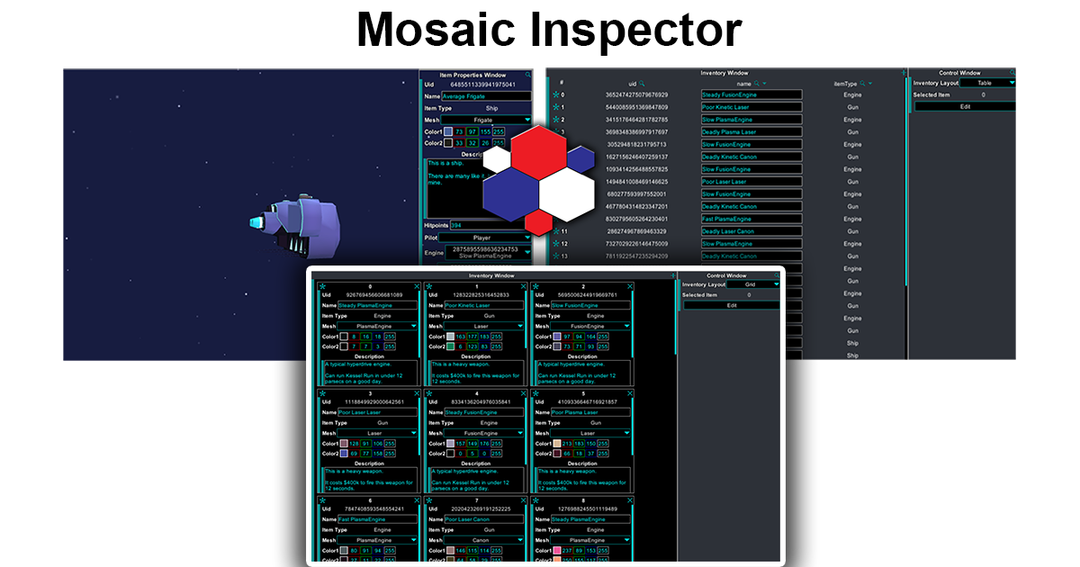 Unity Assets Inspector Mosaic Inspector | GUI Tools | Unity Asset Store