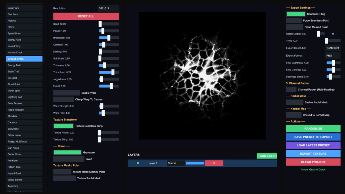 XAL VFX Texture Generator - Procedural Noise, Masks