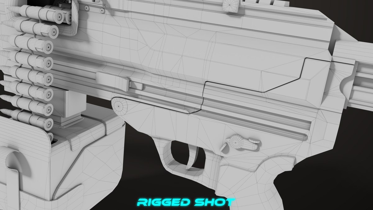 Machine Gun 14 Black URP HDRP Textures