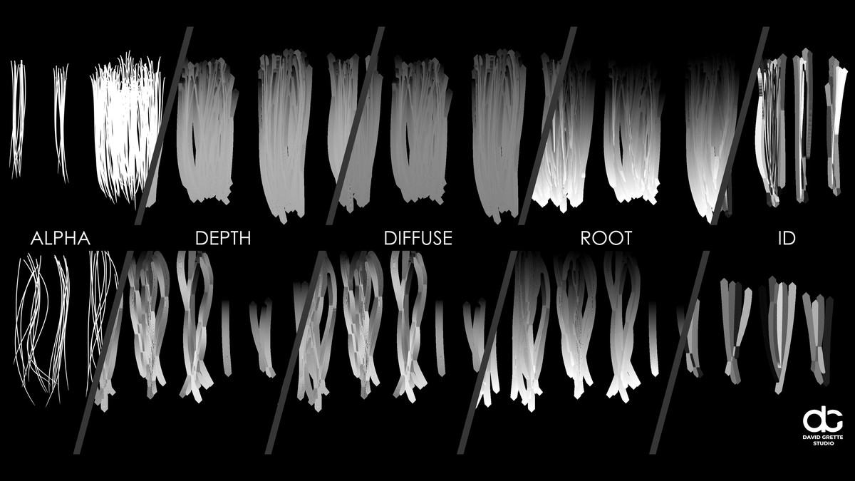 Realistic male hairstyles, pack #7 | Rigged hair, game-ready, low-poly