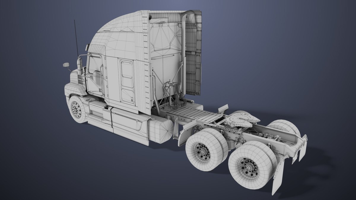 Heavy Truck Chassis 05 Grey Interior URP HDRP Textures