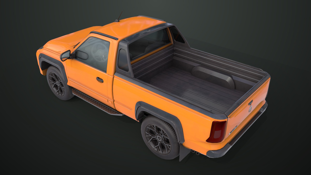Pickup Truck01 Orange URP HDRP Textures