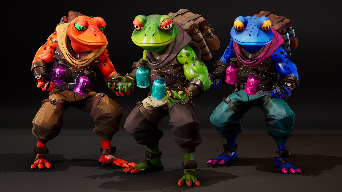 Stylized Alchemist Frog – Fantasy Character Pack (3 Skins)