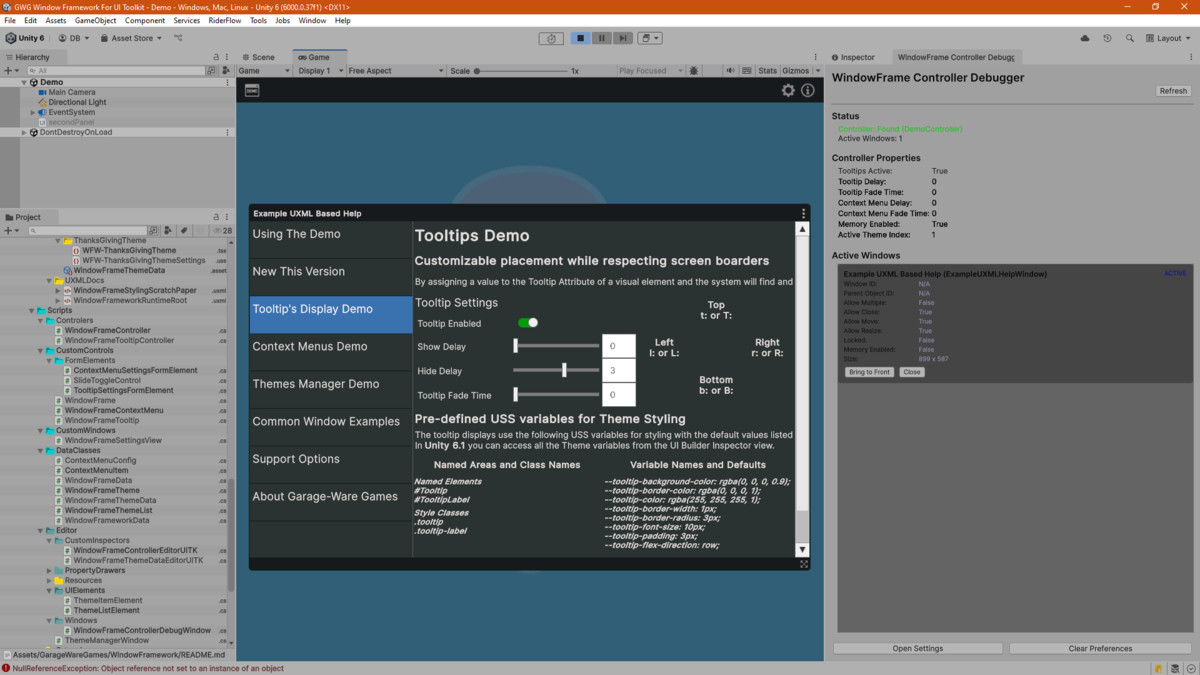 Window Framework for UI Toolkit